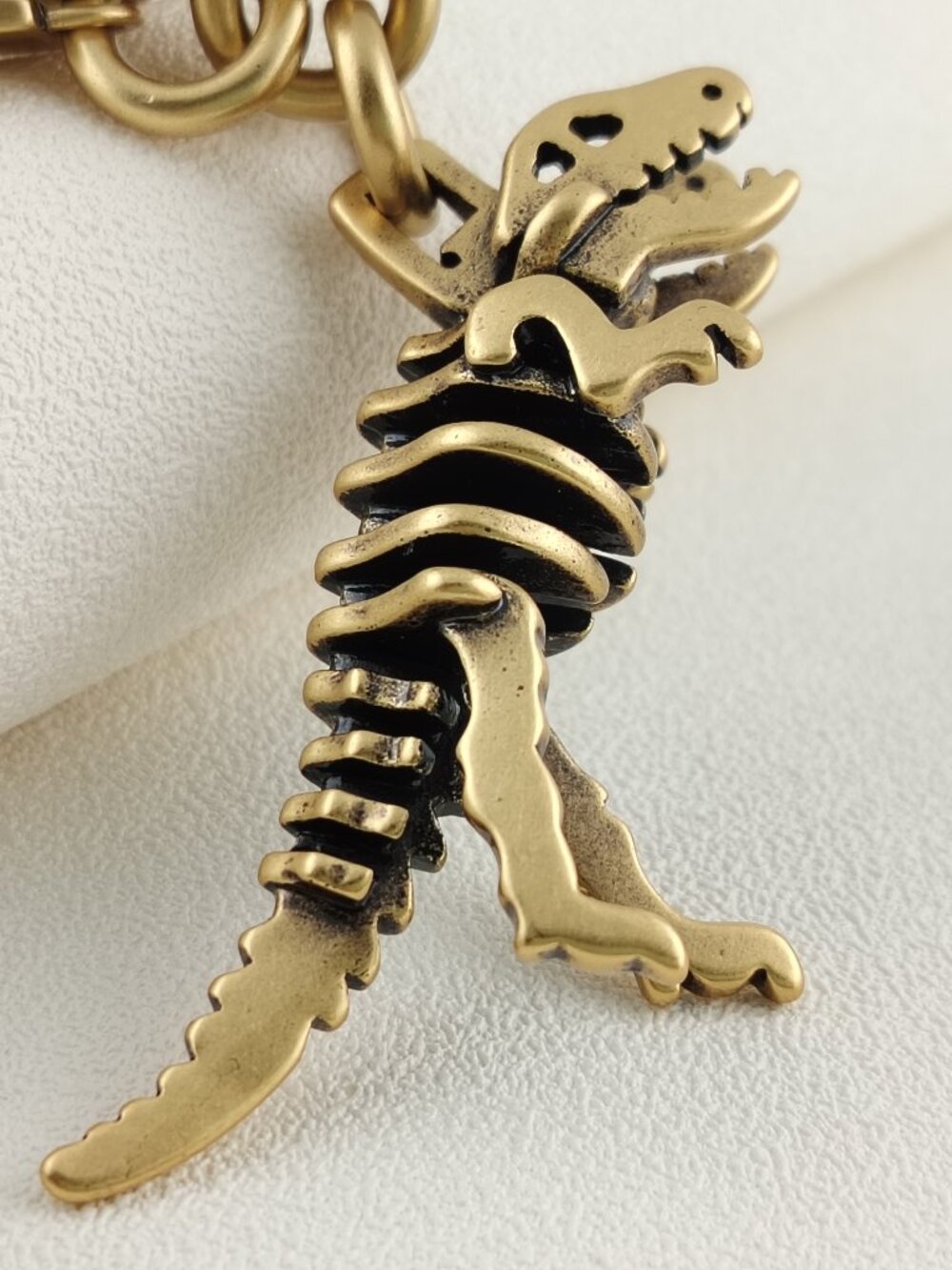 Coach Gold Rexy Skeleton Bag Charm Keychain Coach Bag Accessories - Picture 5 of 9
